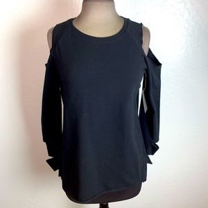 Black Vince Camuto Cold Shoulder Sweatshirt